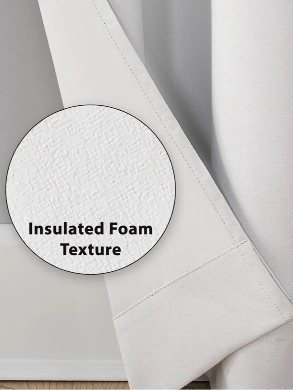 Neutral White Grommet Blackout Curtain Panel